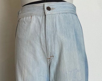 Vintage Bleached Denim Flared Leg Jeans