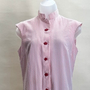 Vintage Rot & Weiß Seersucker “Trio of Dallas” Strampler