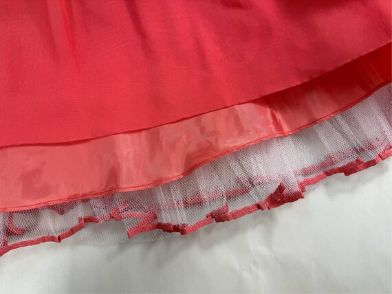 Vintage 1950’s Coral Chiffon Fit and Flare Dress - image 7