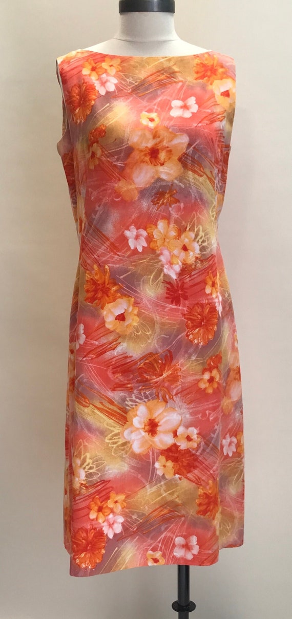 Vintage 1960/70's Orange and Yellow Floral Sleevel