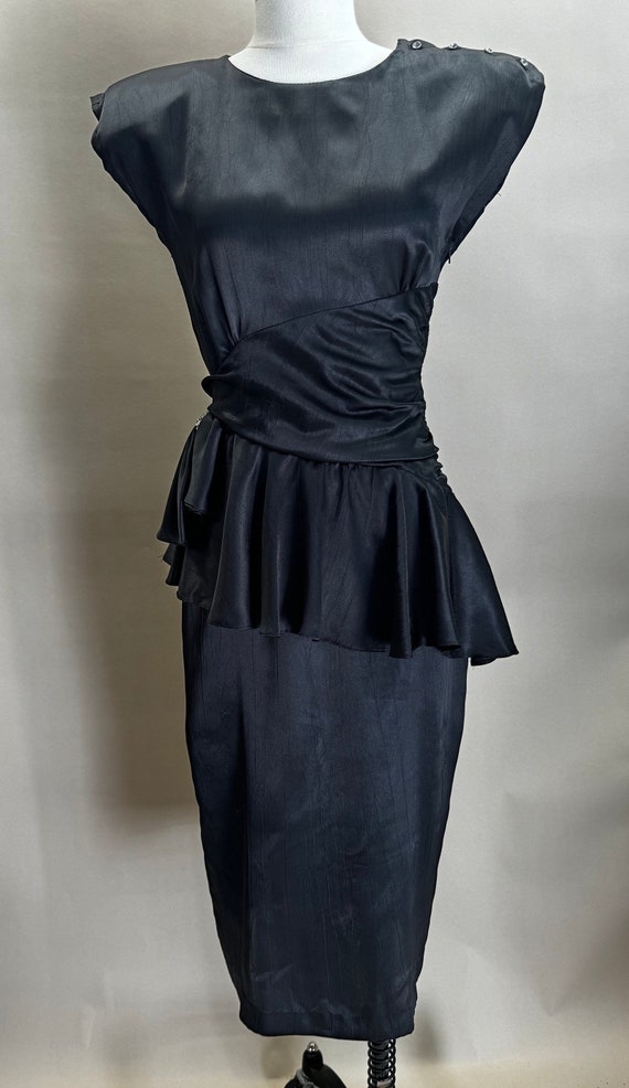 Vintage “Zum Zum” 1980's Black Party Dress with Pe