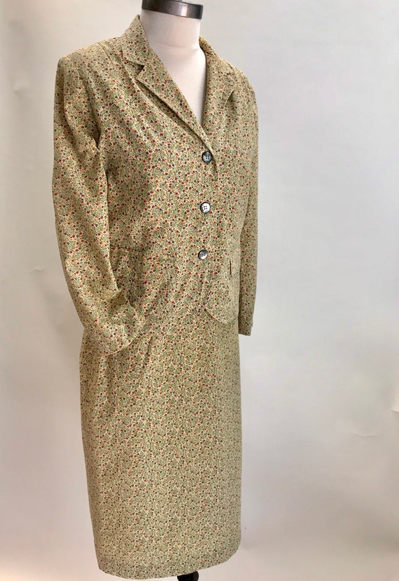 Vintage 70s Cottage Core suit//Calico cotton 2 pc… - image 2