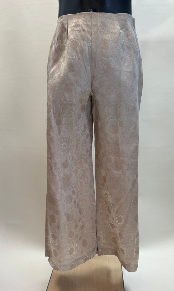 Vintage Champagne Brocade Palazzo Pants