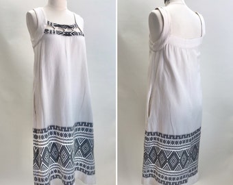 Vintage Boho Cotton Sundress//Music Festival Dress//Boho Dress w Pockets