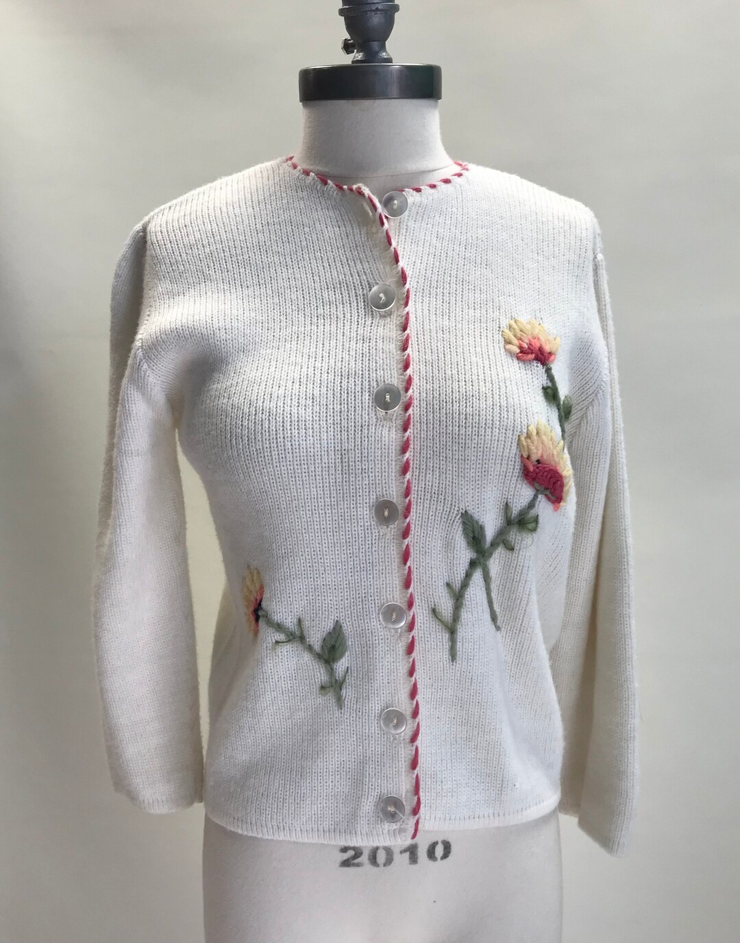 60's Striped Cardigan Sweater by Towne And King main image 0