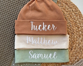 Personalized newborn hat with name Embroidered baby hat with name Newborn beanie with name Custom newborn hat Preemie hat  Infant hat