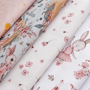 Baby-Baumwolle Baumwollstoff für Kinder Pastell Stoff für Baby Quilt Stoff zum quilten Woodland Fabric Babykleidung girly Stoff Kinderzimmer Stoff