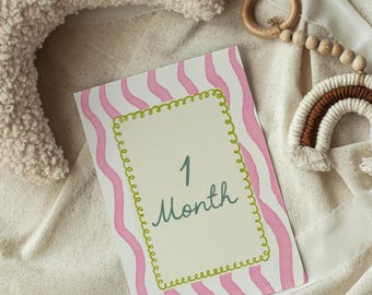 Printable baby monthly milestone markers Baby milestones digital Milestone cards printable Baby milestone photo props Baby monthly photo