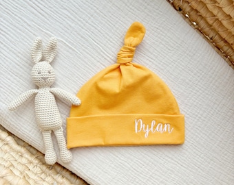 Embroidered newborn hat with name Baby hat for hospital Newborn hat Custom baby beanie hat Baby personalized gift Newborn baby girl gift