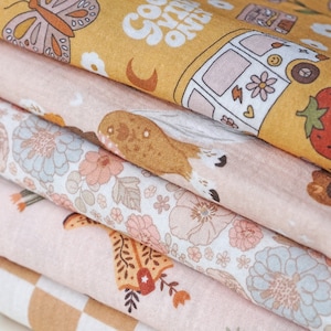 Cotton double gauze Muslin fabric by the yard, Cotton muslin fabric for kids, Western fabric for quilting, Cowboy fabric, Groovy fabric