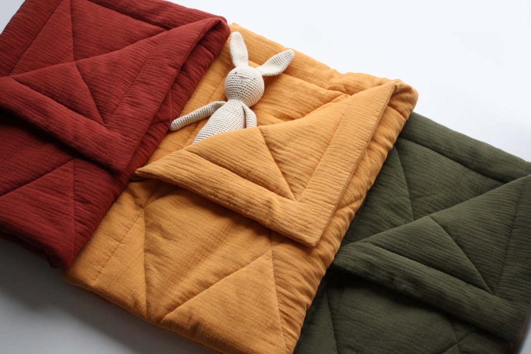 Muslin Baby Blanket Quilted Baby Blanket Gender Neutral Baby Etsy