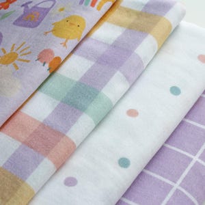 Muslin fabric Double gauze Baby fabric polka dot Cotton fabric gingham plaid Nursery fabric for kids Gauze fabric for Baby quilt fabric