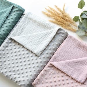Gender neutral baby blanket Muslin baby blanket with name Baby shower gift Baby throw blanket Kids blanket personalized Minky baby blanket