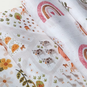 Printed Double Gauze Muslin Fabric: Baby Quilt Cotton, Nursery Decor