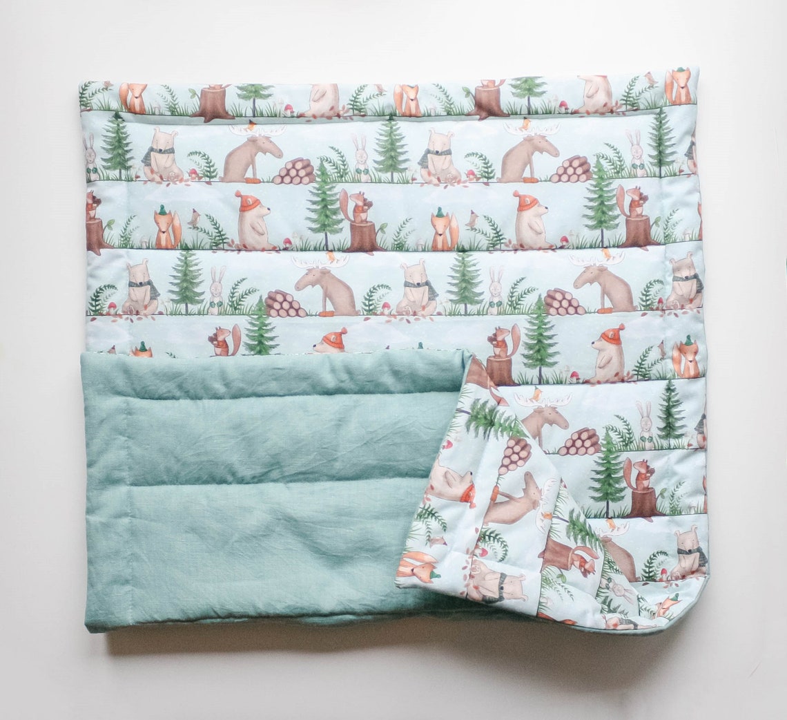Linen Baby Blanket Mint Baby Blanket Gender Neutral Baby Etsy