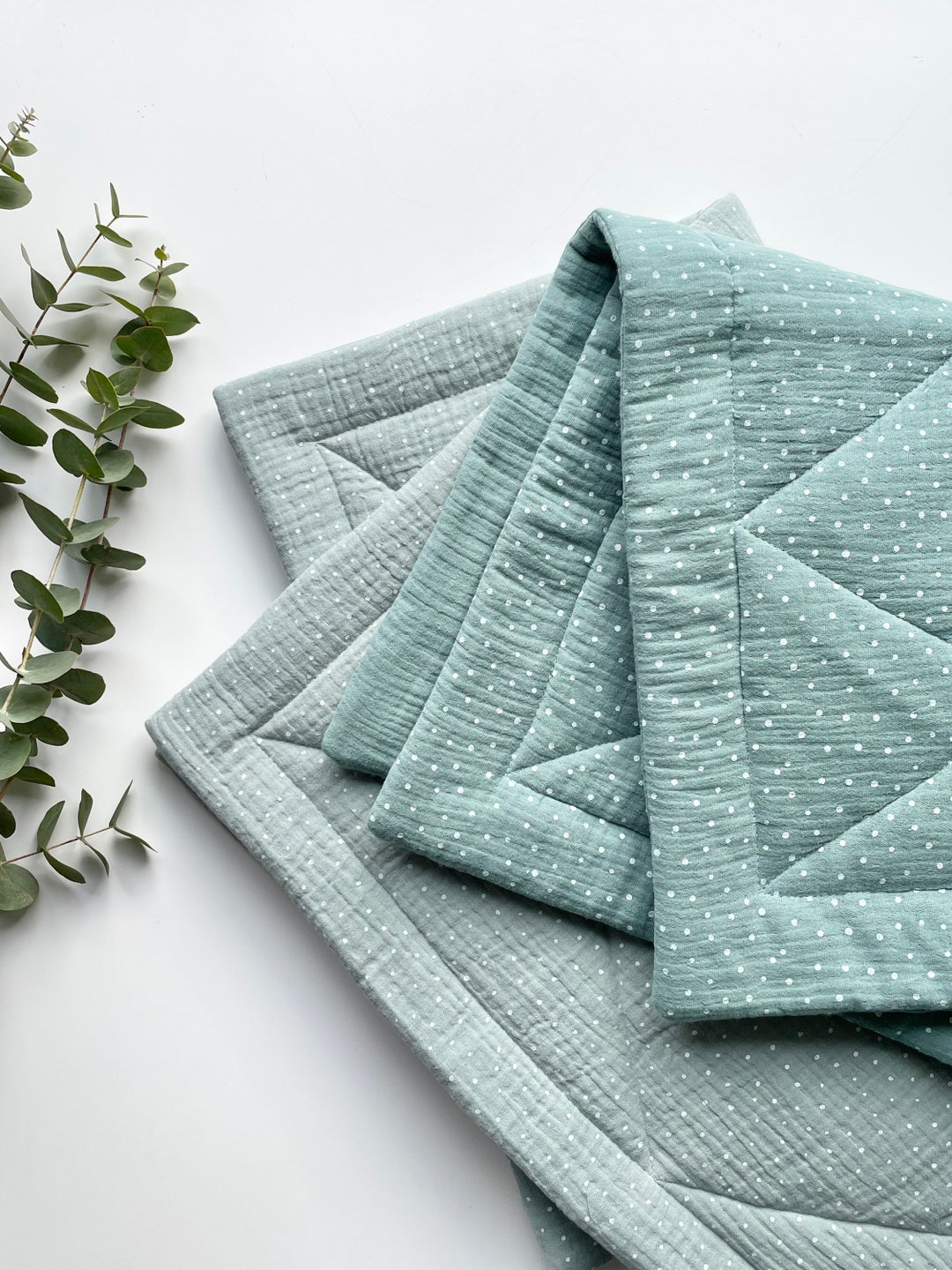 Muslin Baby Quilt, Quilted Baby Blanket, Gender Neutral Baby Blanket, Baby Shower Gift, Muslin