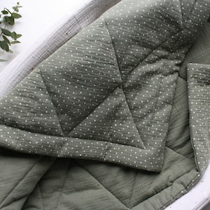 Quilted Baby Blanket Baby Quilt Muslin Baby Blanket Olive Baby Quilt Neutral Baby Quilt Toddler Quilt Baby Boy Blanket Baby Muslin Quilt