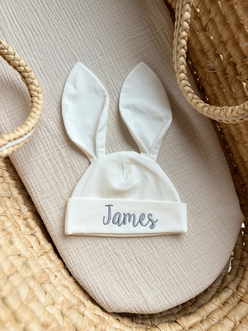 Personalized Baby Bunny Ears Hat Newborn Bunny Bonnet Baby Bunny Outfit ...