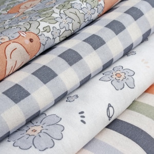 Muslin fabric Double gauze fabric Baby cotton fabric Floral muslin Fabric for kids Gingham fabric blue Striped Fabric for quilting supplies