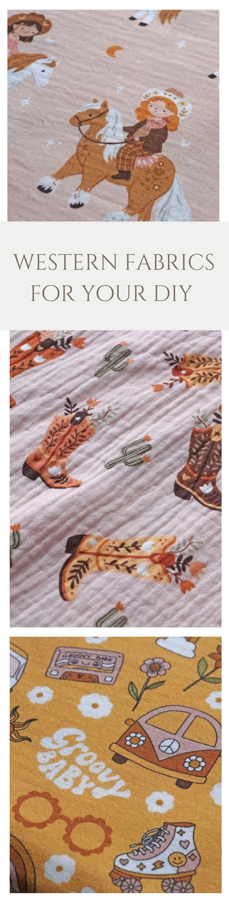 Cotton fabric for baby blanket Fabric for kids Muslin fabric by the yard Double gauze fabric with cowboy boots fabric Printed gauze fabric