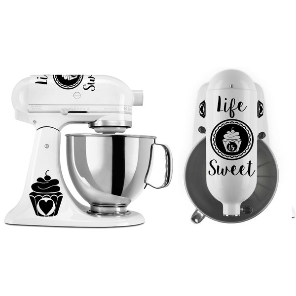 Life is Sweet Cupcake Decal Set for Large Stand Mixers