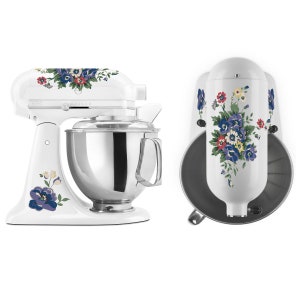 Blue Violets and Daisies Vintage Floral Decal Set for Large Stand Mixers