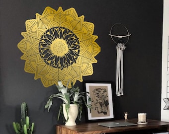 Sunflower Mandala Vinyl Wall Art Decal