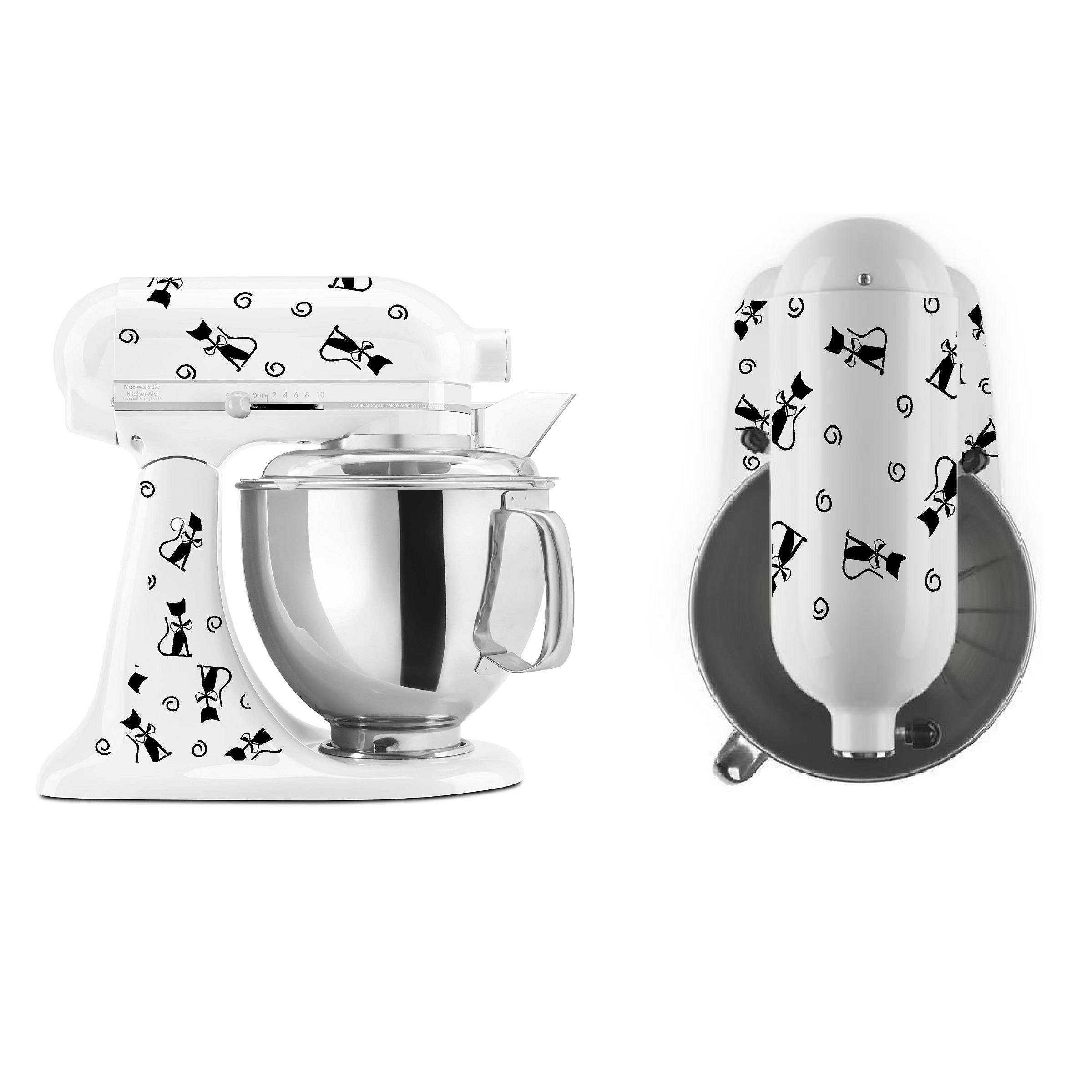 Cat Paw Prints Decal In Black for KitchenAid Mixer - Classic Cool Artistic  - also for MacBook, Laptop, Car, or Anything