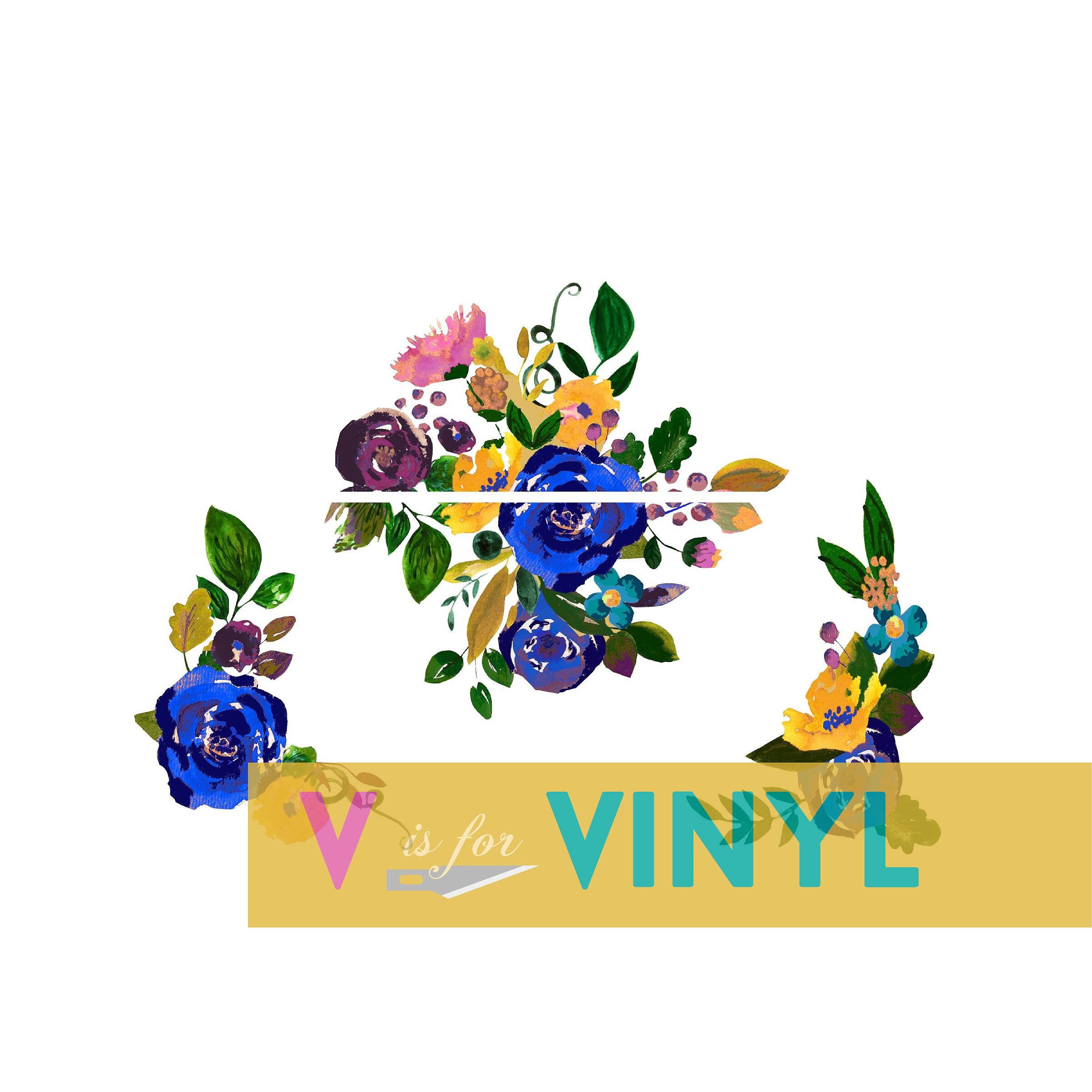 Blue Vintage Watercolor Floral Roses Decal Set for All Slow - Etsy