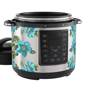 Teal Flower Woman Floral Decal Set for All Slow Cooker Pots