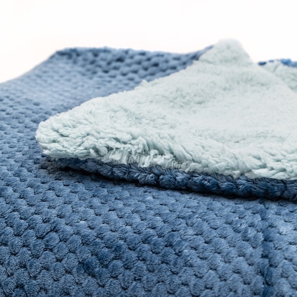 Italian luxury Design WARM Plaid Double Blanket MEASURE 200x230 Cozy Blanket! Velvet - HYPOALLERGIC micro wool