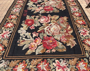 Antique Kilim Karabagh carpet Hand-woven wool made in the Caucasus from the 1950s Measurements 200x293 cm floral design from 3600.00 to 2900.00
