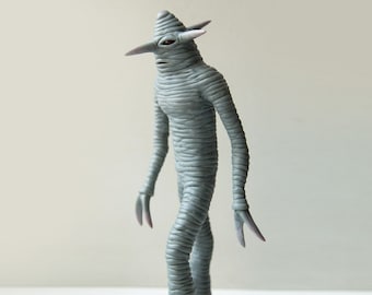 Pascagoula River Alien Sculpture - Cryptid UFO Creature from Mississippi Sci Fi polymer clay miniature