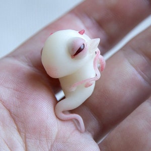Baby Dragon embryo sculpture by CocoonToy. Polymer clay fantasy spawn fetus. Weird monster reborn hideous figurine, Creepy stuff figurine