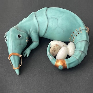 OOAK Creepy Alien Doll: Polymer Clay Dragon Sculpture, Oddities Decor