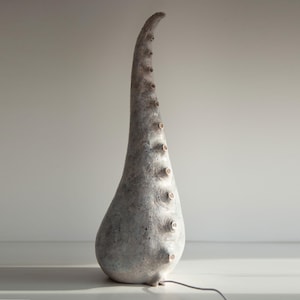 OOAK floor lamp in organic style, minimalist decorative night light, ceramic sculptural wabi sabi decor