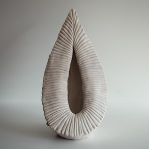 Ceramic unique table lamp in organic style, sculptural decorative abstract bionic warm night lights