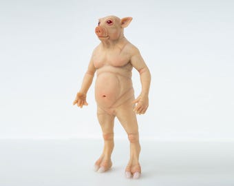 Pigman of Vermont Cryptid Art Doll Fat Positive Gentle Monster