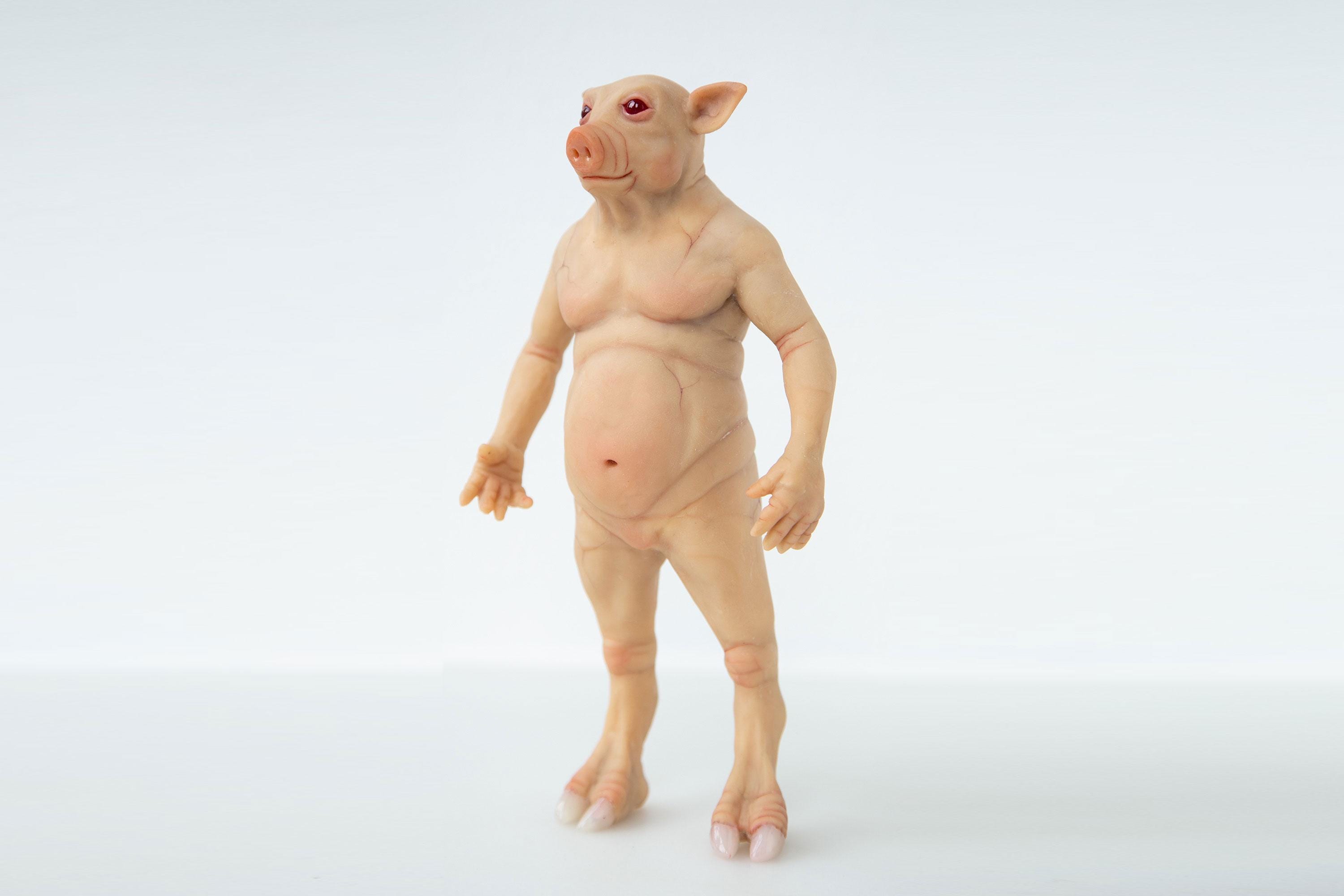 Pigman of Vermont Cryptid Art Doll Fat Positive Gentle Monster