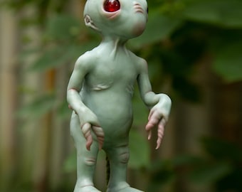 Grey Baby Humanoid Art Doll Creature, Extraterrestrial Fantastic Planet Alien