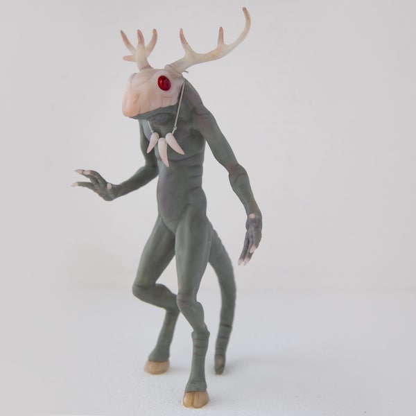 Wendigo cryptid monster from Minnesota! weird sculpture art doll of windigo cryptid creature, wendigo cryptozoology miniature art gift