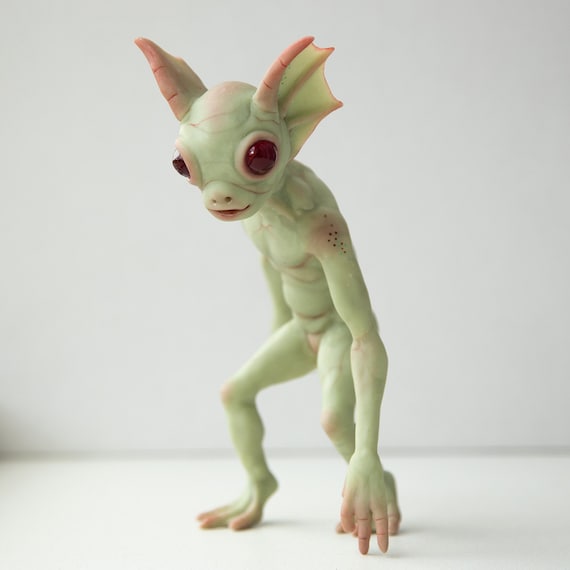 Hopkinsville Goblin of Kentucky, Mythical Green Alien Humanoid Art
