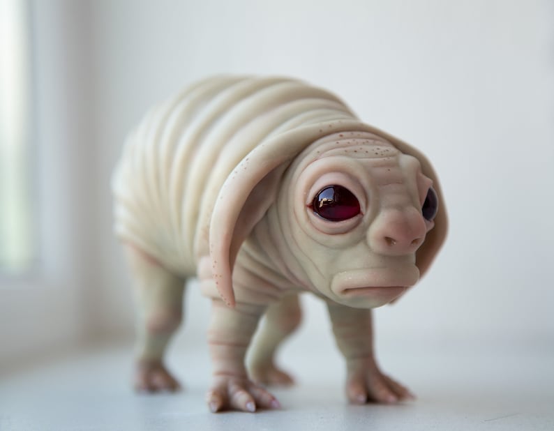 Squonk of Pennsylvania, creepy cute weird and sad PA cryptid creature, weird sculpture cryptid miniature, sad emote art doll creature gifts image 6