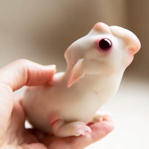 OOAK Alien Guinea Pig Art Doll: Handmade Polymer Clay Miniature