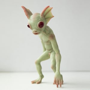 Hopkinsville Goblin of Kentucky, Mythical Green Alien Humanoid Art Doll Creature, Cryptid Gift