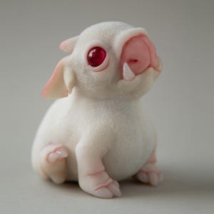 OOAK Baby Alien Doggy Art Doll, Weird Fantasy Pet Polymer Clay Sculpture