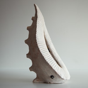 Ceramic unique table lamp in organic style, sculptural decorative abstract bionic warm night lights