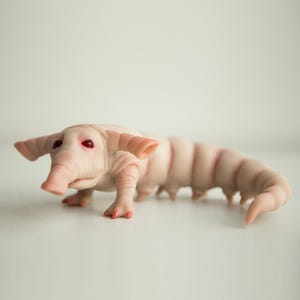 OOAK Alien Baby Sculpture: Handmade Elephant Worm Art Doll