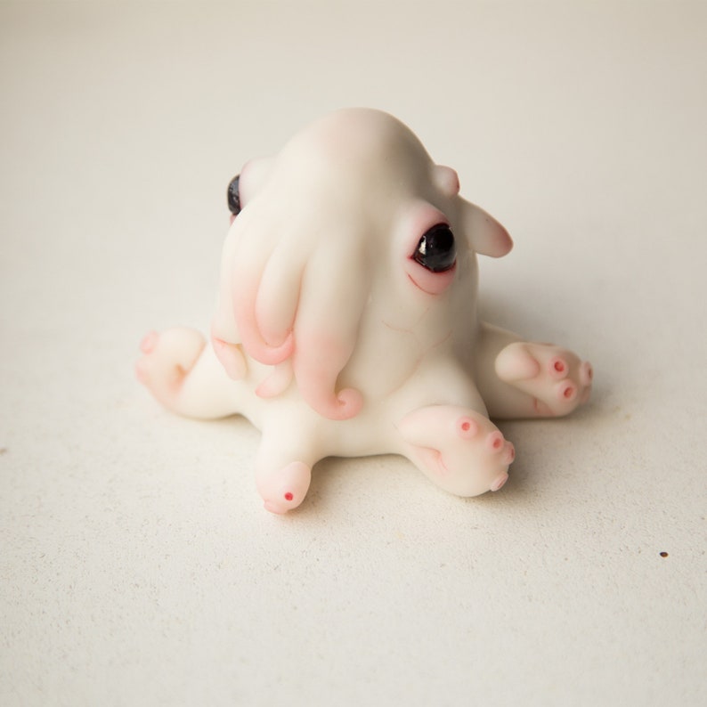 OOAK octopus baby doll, baby cthulhu anime figurine, kraken cthulhu miniature creature art doll, weird art sculpture octopus animal doll image 2