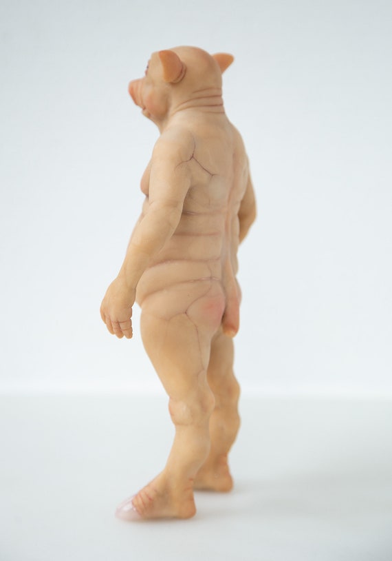 Pigman of Vermont Cryptid Art Doll Fat Positive Gentle Monster